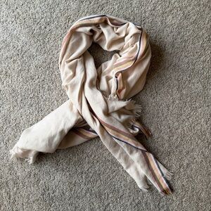 Cream Scarf with Stripes